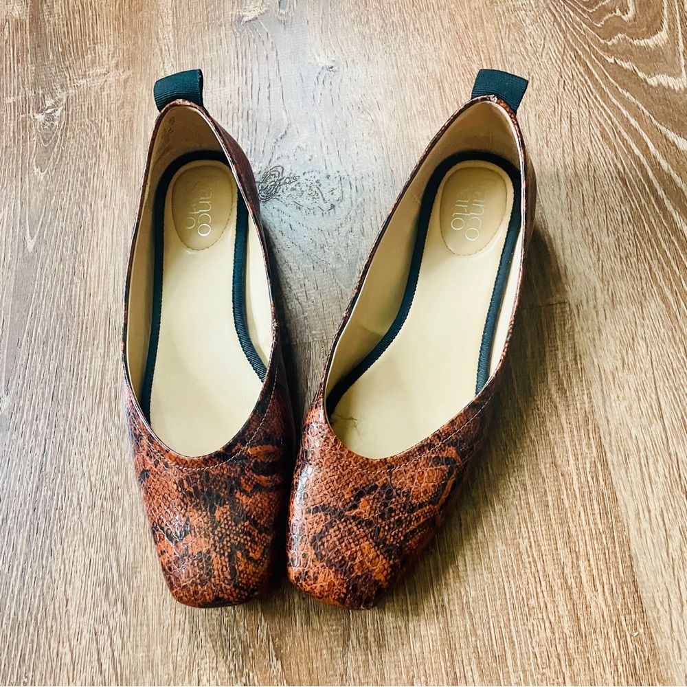 Franco Sarto L-Ailee Animal Print Flats Shoes Size 8M
